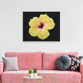 Gelbe Hibiskus Blume gezackte Canvas Leinwanddruck (Insitu (Wohnzimmer))