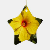 Gelbe Hibiskus Blume Keramik Ornament (Rechts)