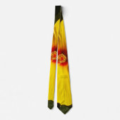 Gelbe Hibiskus Blume Krawatte (Rückseite)