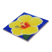 Gelbe Hibiskus Blume Malerei Fliese (Seite)