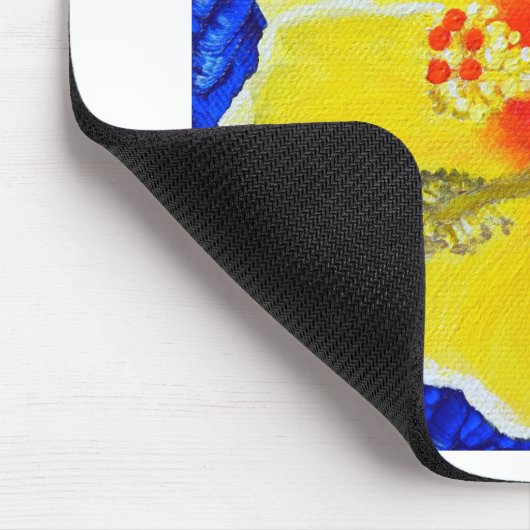 Gelbe Hibiskus Blume Malerei Mousepad (Ecke)