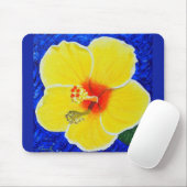 Gelbe Hibiskus Blume Malerei Mousepad (Mit Mouse)