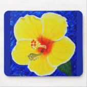 Gelbe Hibiskus Blume Malerei Mousepad (Vorne)