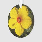 Gelbe Hibiskus Blume Ornament (Vorderseite)