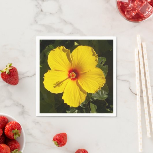 Gelbe Hibiskus-Blume Serviette (Beispiel)