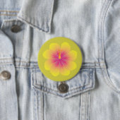Gelbe Hibiskus-Illustration Button (Beispiel)