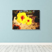 Gelbe Hibiskus Leinwand (Insitu (Holzboden))