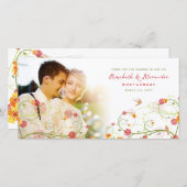 Gelbe Hibiskus-Wirbels-Frühlings-Hochzeit danken Dankeskarte (Vorne/Hinten)