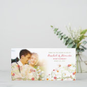 Gelbe Hibiskus-Wirbels-Frühlings-Hochzeit danken Dankeskarte (Stehend Vorderseite)