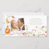 Gelbe Hibiskus-Wirbels-Frühlings-Hochzeit danken Dankeskarte (Rückseite)