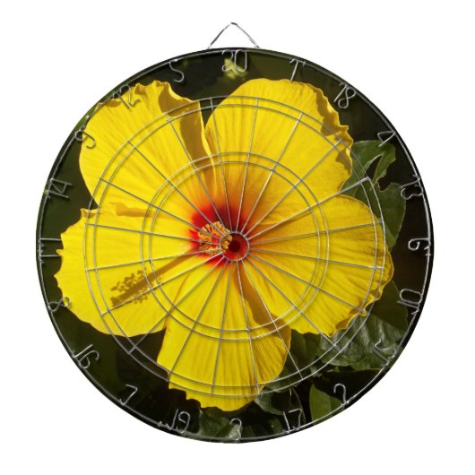 Gelbe Hibiskusblüte Dartscheibe (vorne)