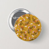 Gelbe Hintergrundblumen Button (Vorne & Hinten)
