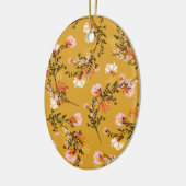 Gelbe Hintergrundblumen Keramik Ornament (Links)