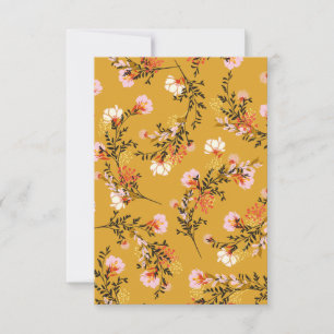 Gelbe Hintergrundblumen RSVP Karte