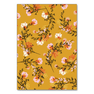 Gelbe Hintergrundblumen Tischnummer