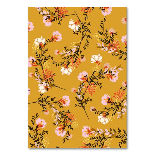 Gelbe Hintergrundblumen Tischnummer (Vorderseite)