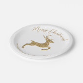 Gelbe Hirschform in Imitaten Glitzer mit Text auss Pappteller (Schrägansicht)