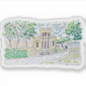 Gelbe historische Villa Aufkleber (Vorderseite)