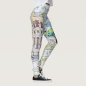 Gelbe historische Villa Leggings (Rechts)