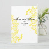 Gelbe Hochzeit Einladung (Stehend Vorderseite)
