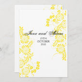 Gelbe Hochzeit Einladung (Vorne/Hinten)
