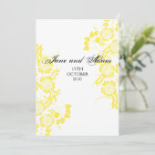 Gelbe Hochzeit Einladung (Stehend Vorderseite)
