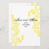 Gelbe Hochzeit Einladung (Vorne/Hinten)
