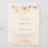 Gelbe Hochzeit mit roter Blüte Einladung (Vorderseite)