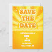 Gelbe Hochzeit ohne Foto - das Datum speichern Save The Date (Vorderseite)