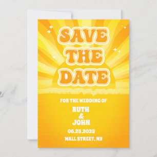 Gelbe Hochzeit ohne Foto - das Datum speichern Save The Date