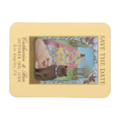 Gelbe Hochzeit rettet das Date Cat Couple Magnet (Horizontal)