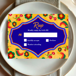 Gelbe Hochzeit RSVP Karte