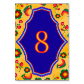 Gelbe Hochzeit Tischnummer (Vorderseite)