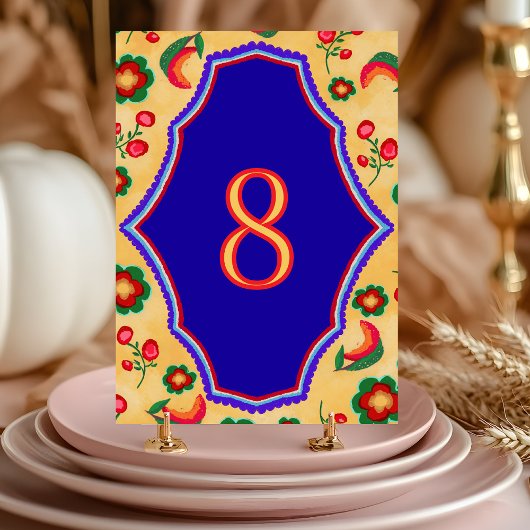 Gelbe Hochzeit Tischnummer