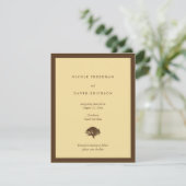 Gelbe Hochzeitsankündigung Eichenbaum Save the Dat Einladung (Stehend Vorderseite)