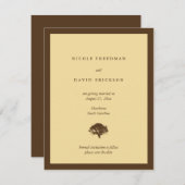 Gelbe Hochzeitsankündigung Eichenbaum Save the Dat Einladung (Vorne/Hinten)