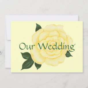 Gelbe Hochzeitseinladungen, Rose Einladung