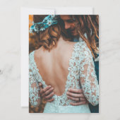 Gelbe Hochzeitselopement bindet das Knoten Foto Ankündigung (Rückseite)