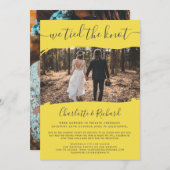 Gelbe Hochzeitselopement bindet das Knoten Foto Ankündigung (Vorne/Hinten)
