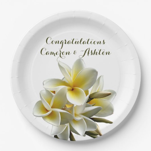 Gelbe Hochzeitsfeiern Blume Papier Teller (Vorderseite)