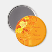 Gelbe Hochzeitsfeigen Orange Rose Magnet (Vorderseite/Rückseite)