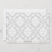 Gelbe Hochzeitsnahrung für Damask Monogramm-Namen Einladung (Rückseite)