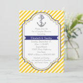 Gelbe Hochzeitspaare Dusche Einladung (Stehend Vorderseite)