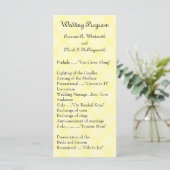 Gelbe Hochzeitsprogramme, Hochzeiten im Garten, Fr Programm (Stehend Vorderseite)