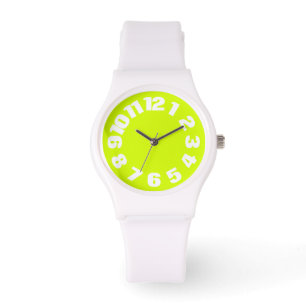 Gelbe, hohe Neonsicht Chartreuse Armbanduhr