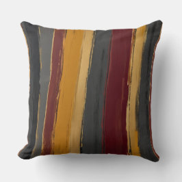 Gelbe Holzkohle und graue Streifen Kissen