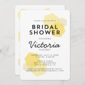 Gelbe Honeycomb Bridal Dusche Einladung (Vorne/Hinten)