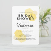 Gelbe Honeycomb Bridal Dusche Einladung (Stehend Vorderseite)