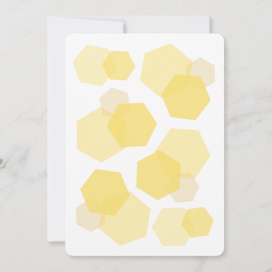 Gelbe Honeycomb Bridal Dusche Einladung (Rückseite)