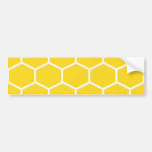 Gelbe Honeycomb Geometric White Lines Bumblebee Autoaufkleber
